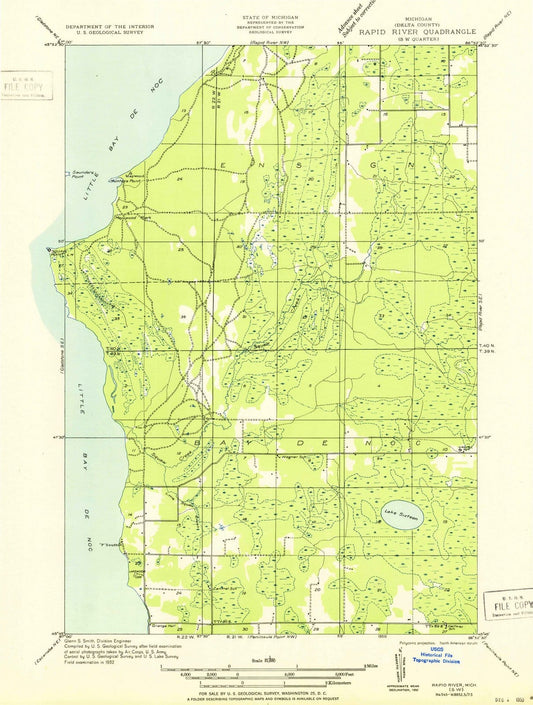 1932 Rapid River, MI - Michigan - USGS Topographic Map v2