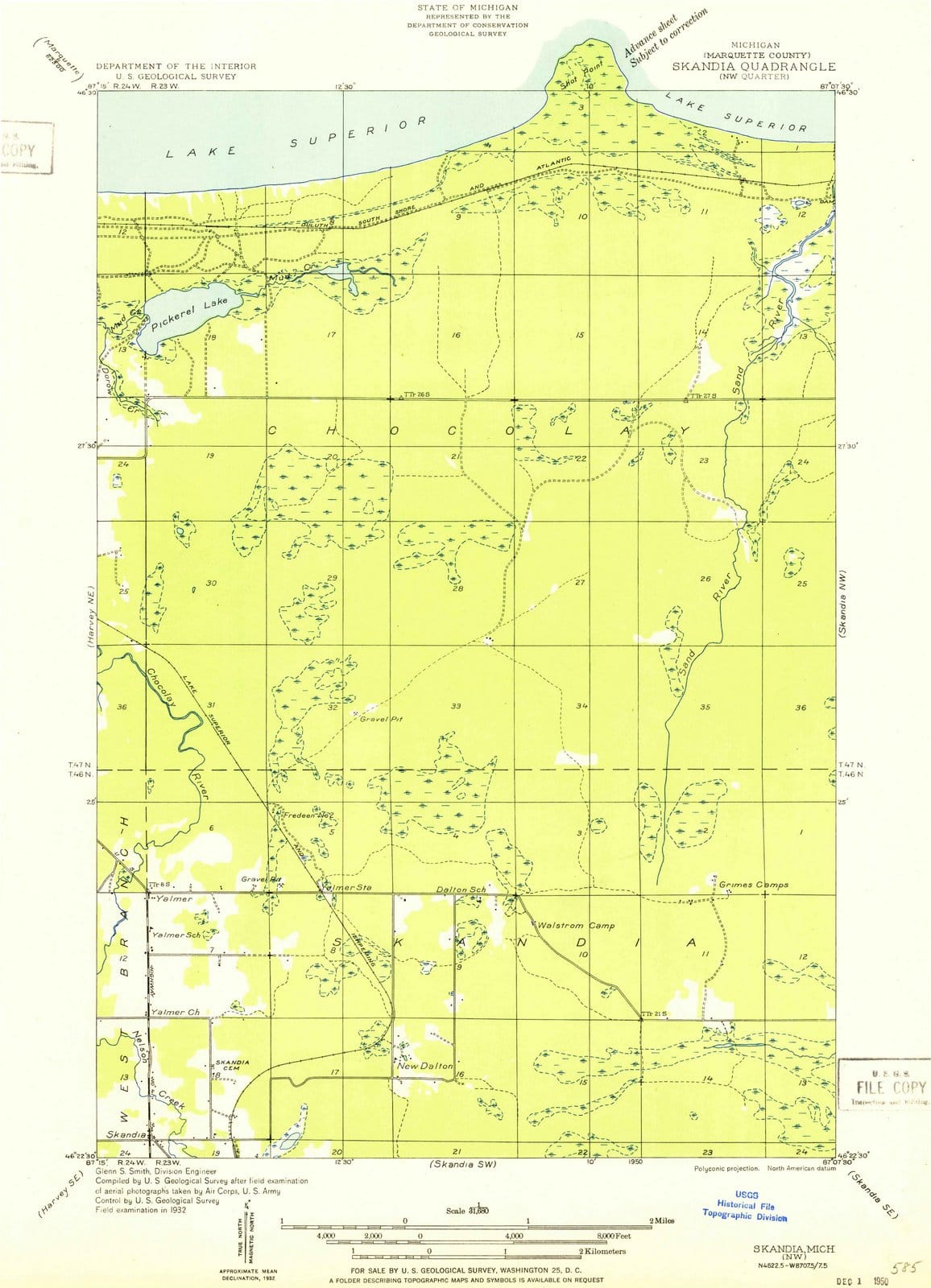 1950 Skandia, MI - Michigan - USGS Topographic Map