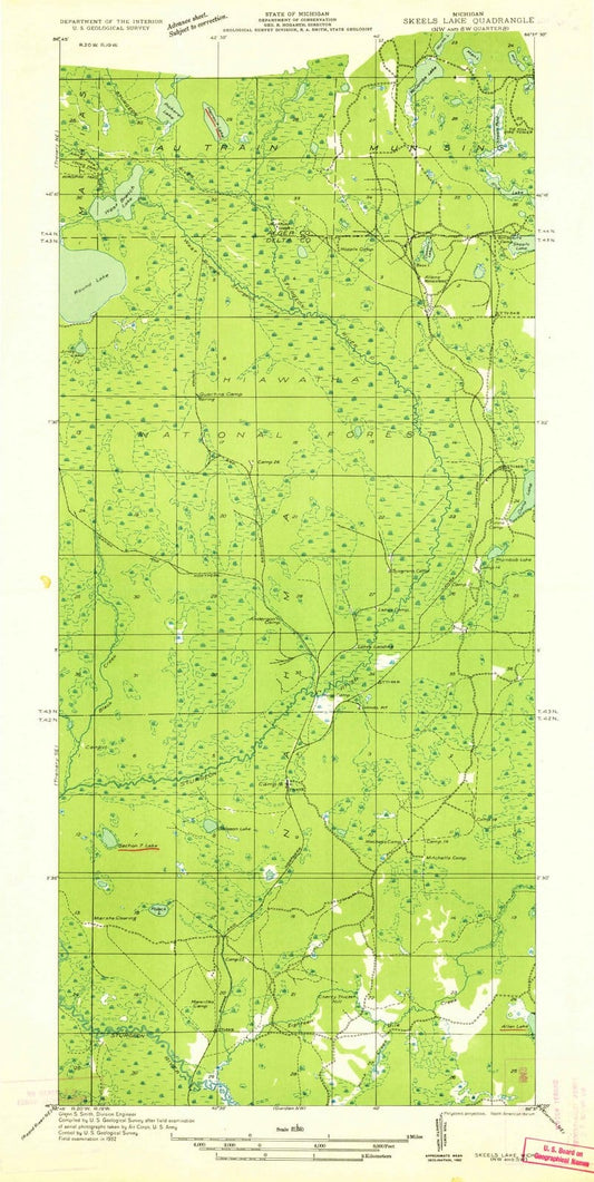 1932 Skeels Lake and, MI - Michigan - USGS Topographic Map