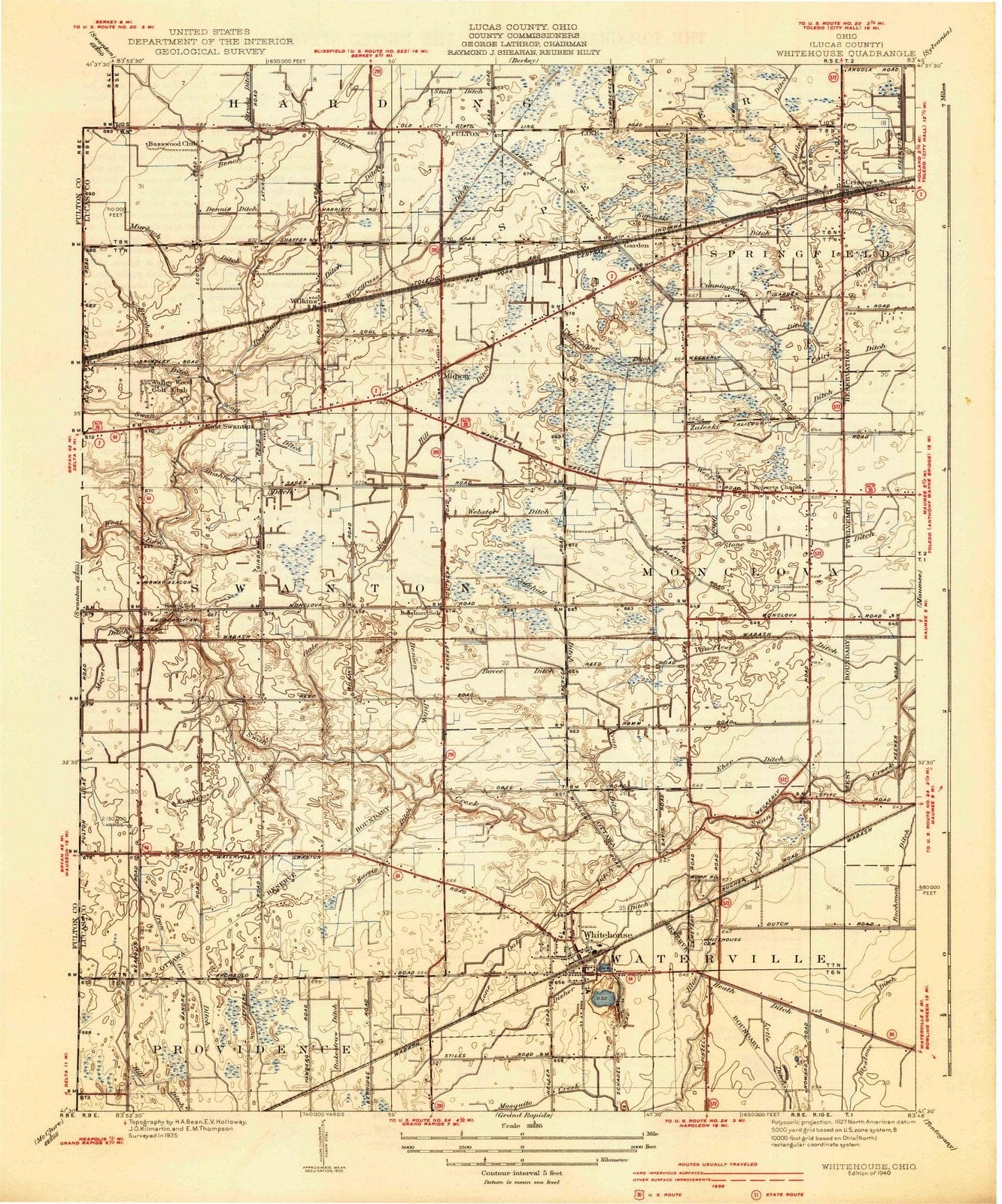 1940 Whitehouse, OH - Ohio - USGS Topographic Map