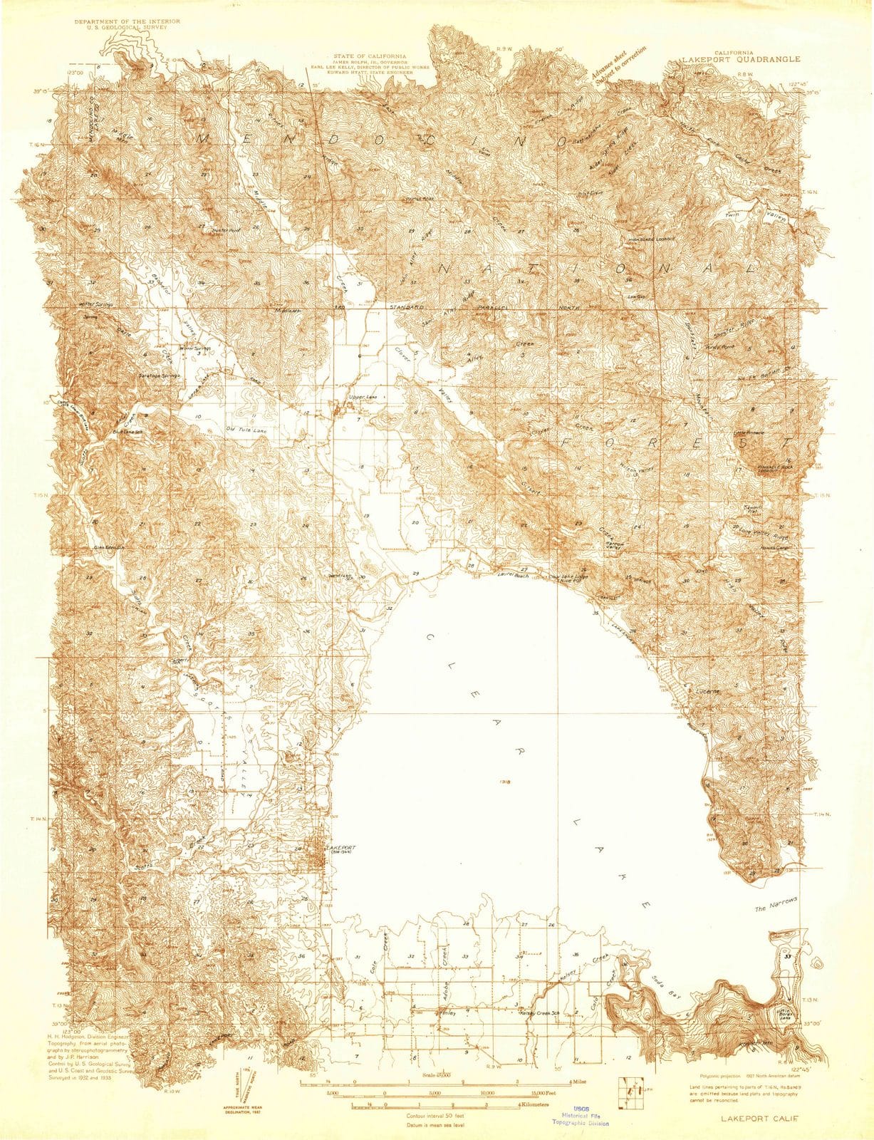 1983 Lakeport, CA - California - USGS Topographic Map