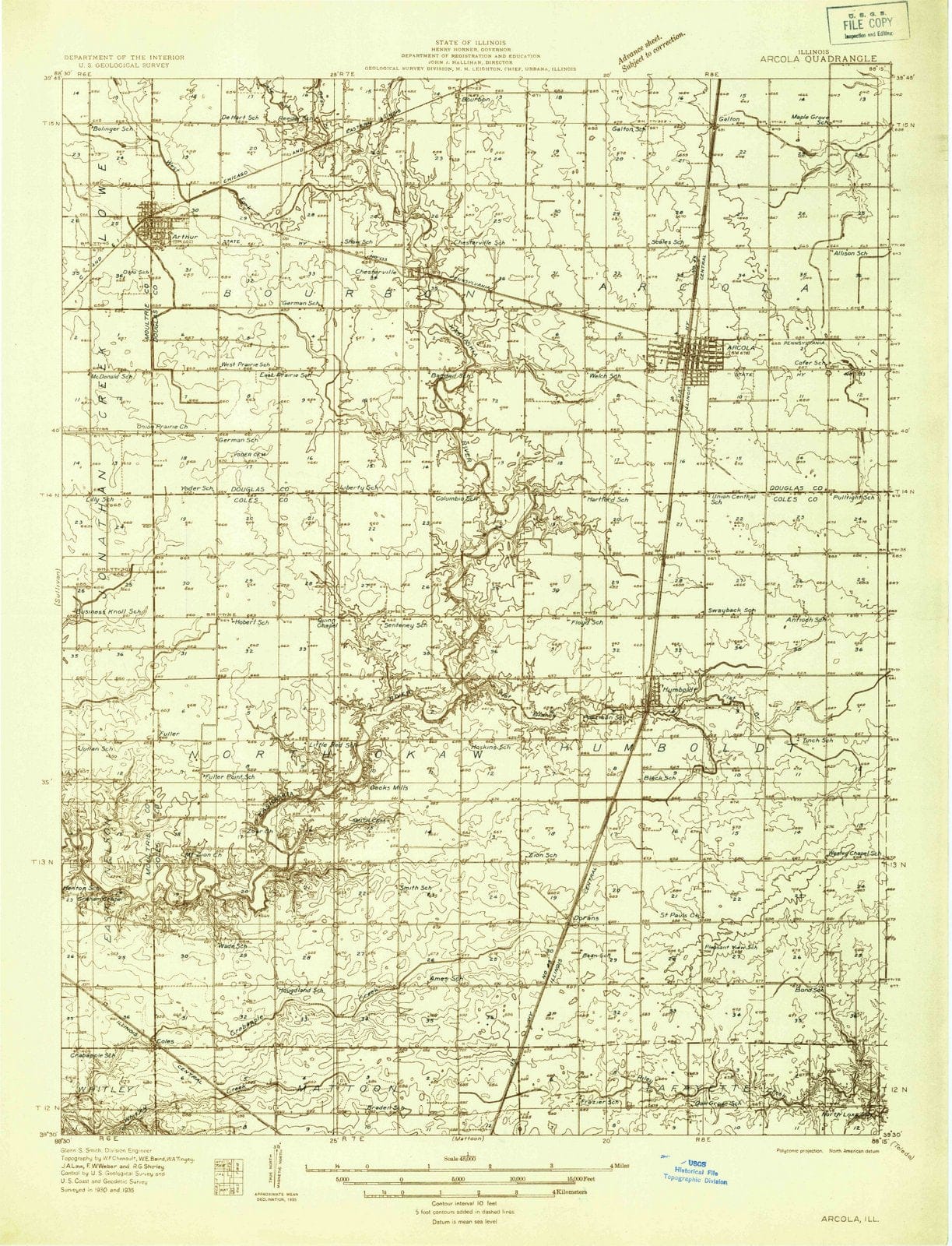 1935 Arcola, IL - Illinois - USGS Topographic Map v2