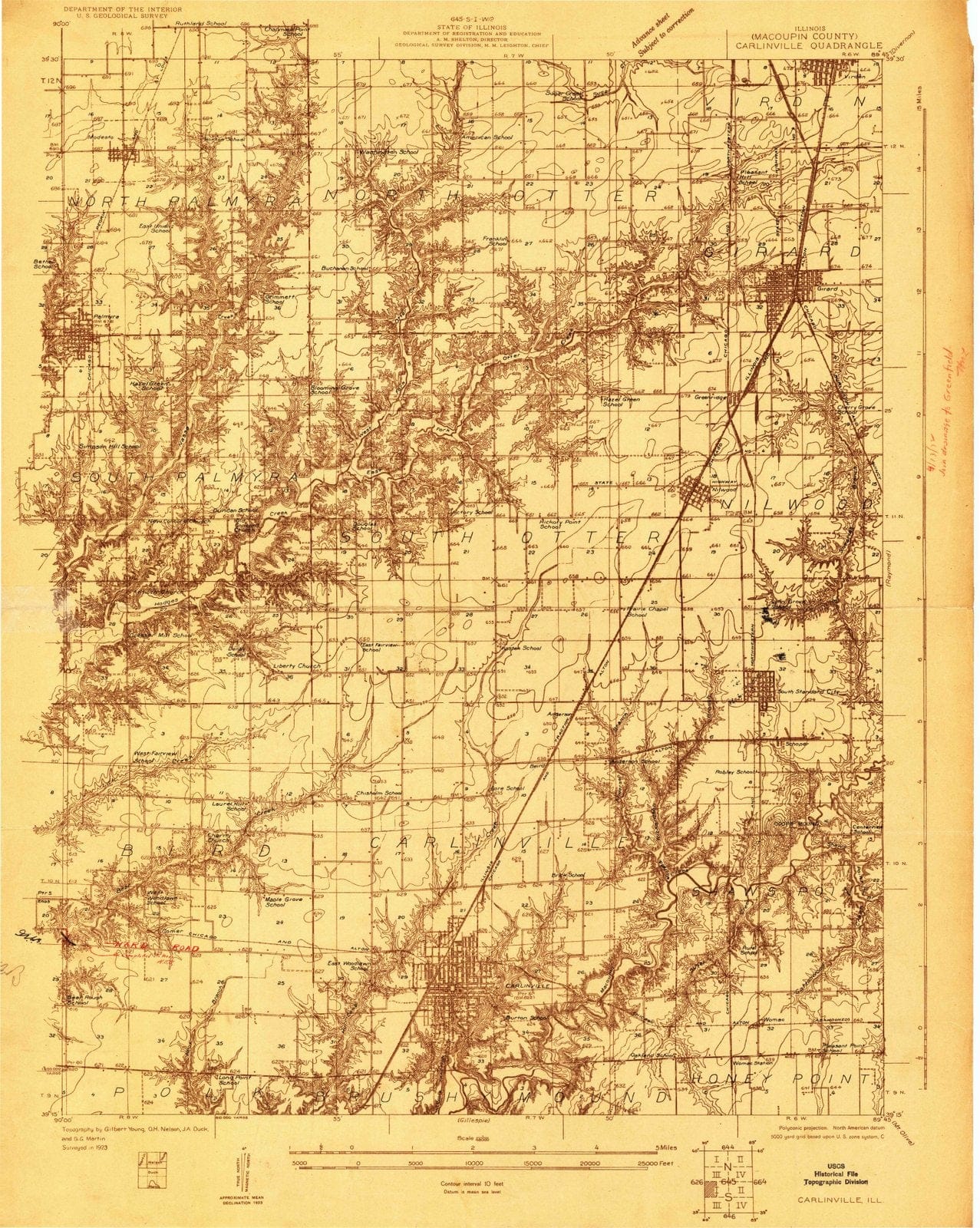 1923 Carlinville, IL - Illinois - USGS Topographic Map