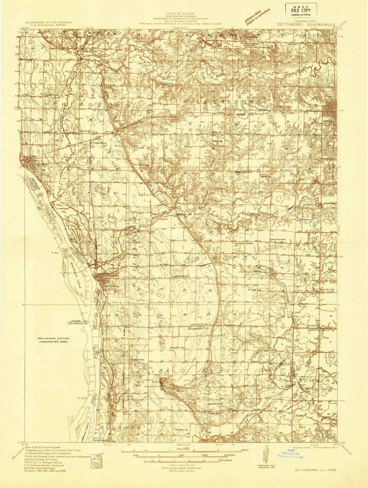 1935 Keithsburg, IL - Illinois - USGS Topographic Map v2