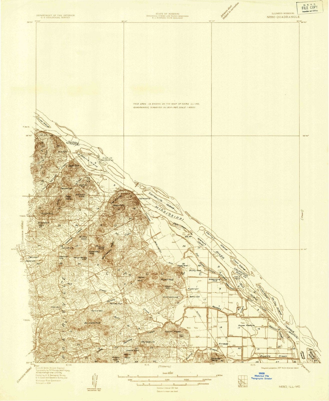 1934 Nebo, IL - Illinois - USGS Topographic Map