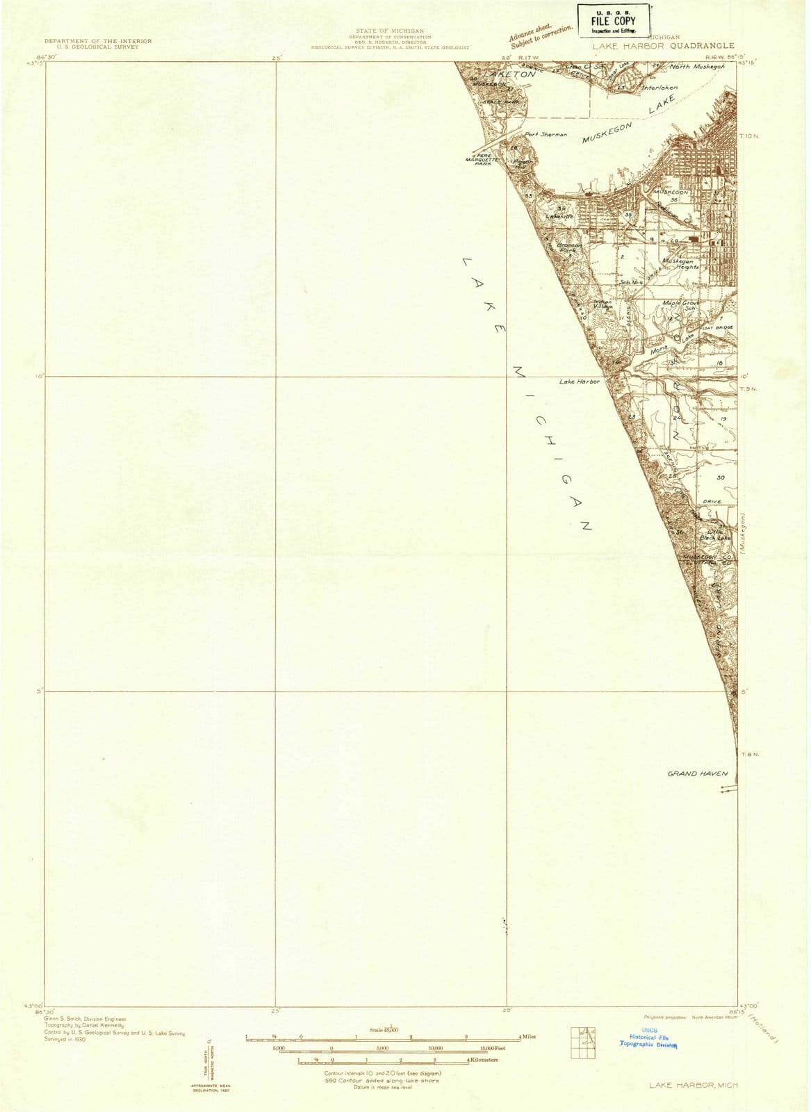 1930 Lake Harbor, MI - Michigan - USGS Topographic Map