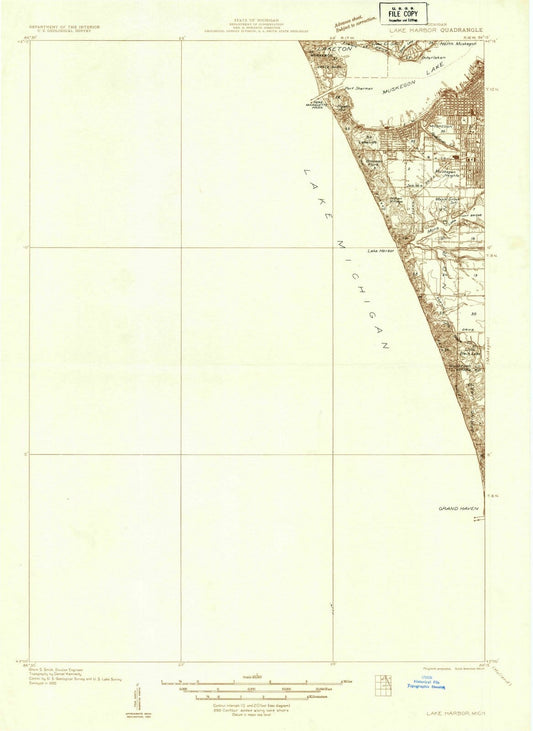 1930 Lake Harbor, MI - Michigan - USGS Topographic Map