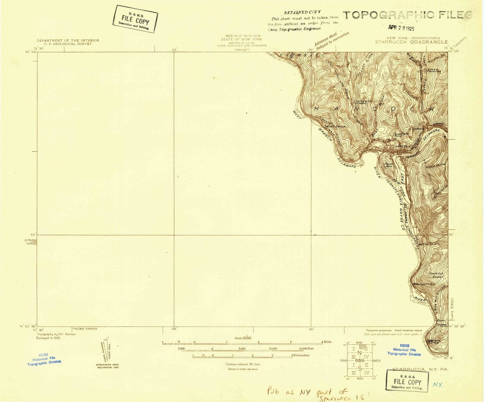 1924 Starrucca, NY - New York - USGS Topographic Map