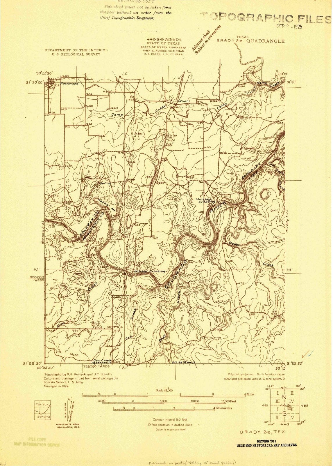 1924 Brady 2, TX - Texas - USGS Topographic Map