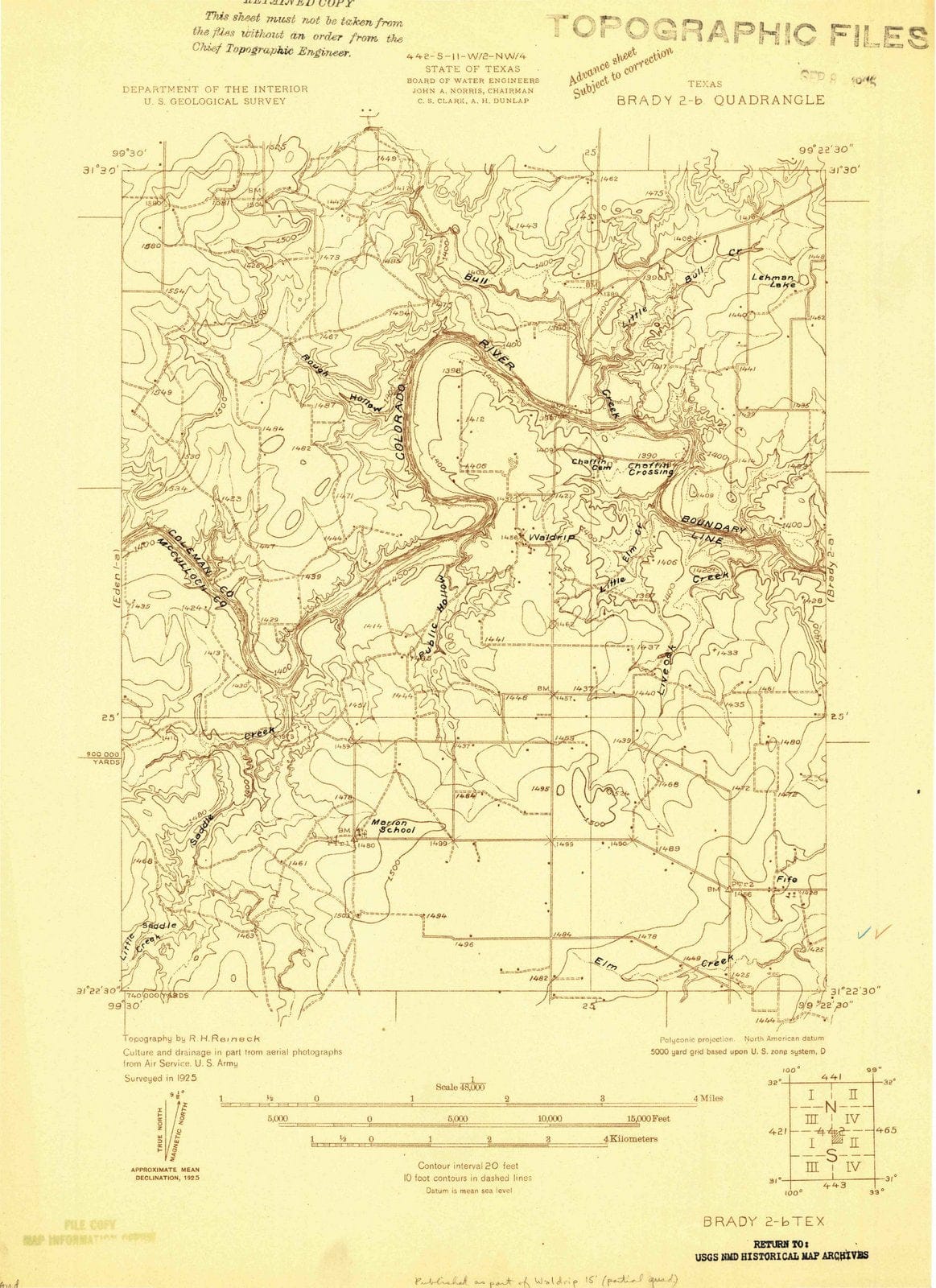 1925 Brady 2, TX - Texas - USGS Topographic Map