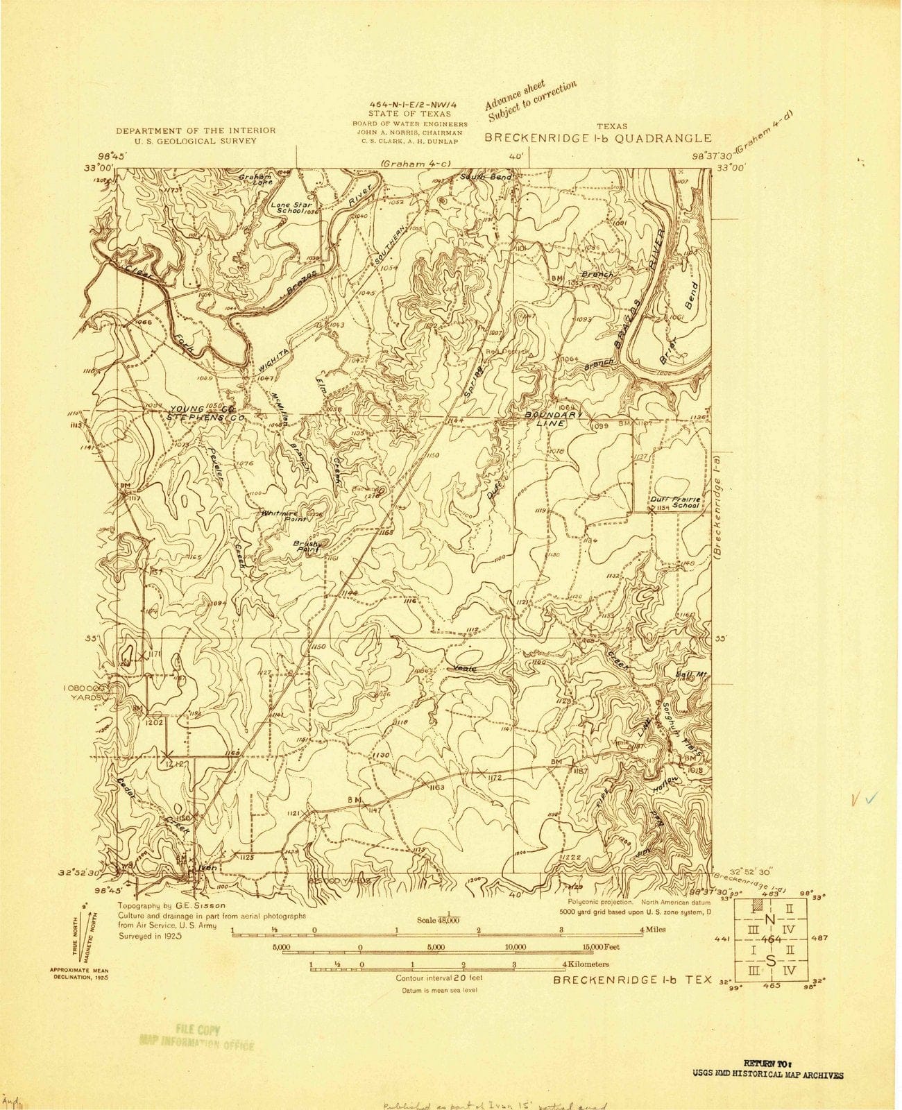 1925 Breckenridge 1, TX - Texas - USGS Topographic Map