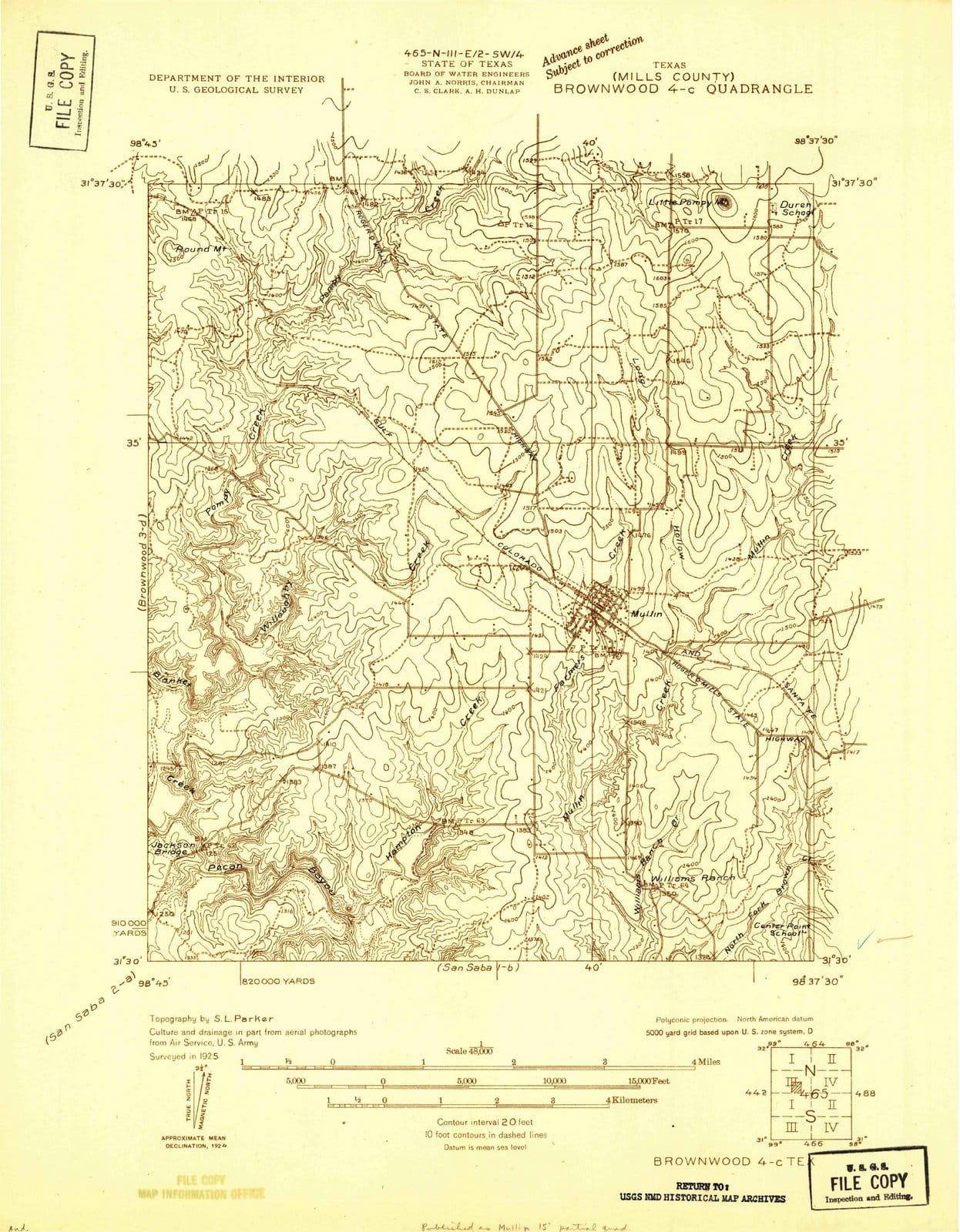1925 Brownwood 4, TX - Texas - USGS Topographic Map
