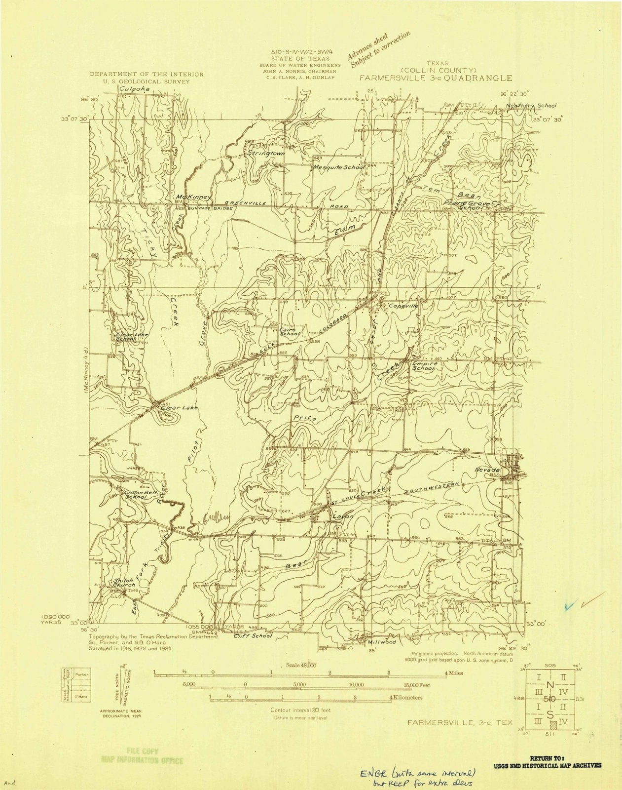 1924 Farmersville 3, TX - Texas - USGS Topographic Map