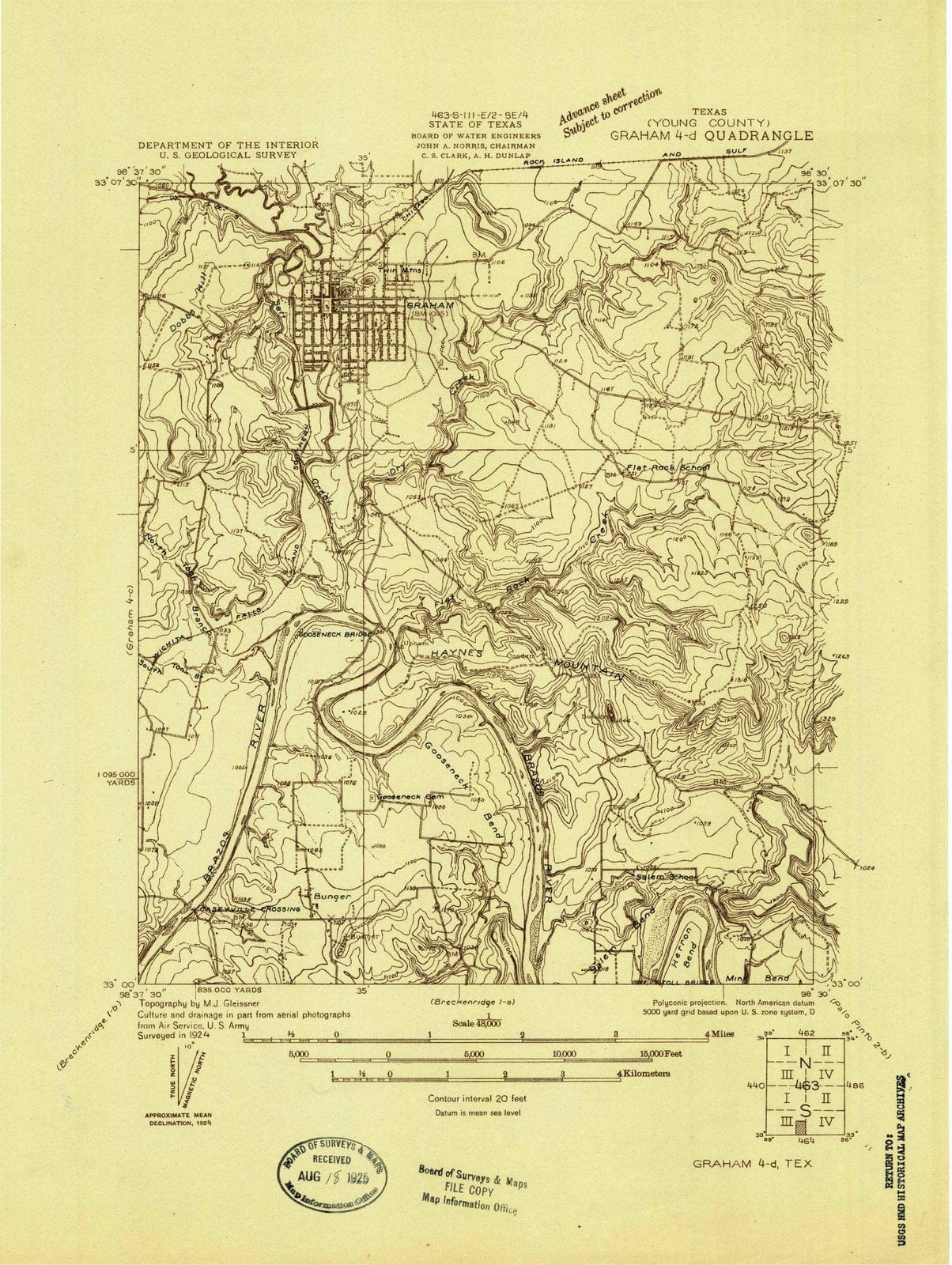 1924 Graham 4, TX - Texas - USGS Topographic Map