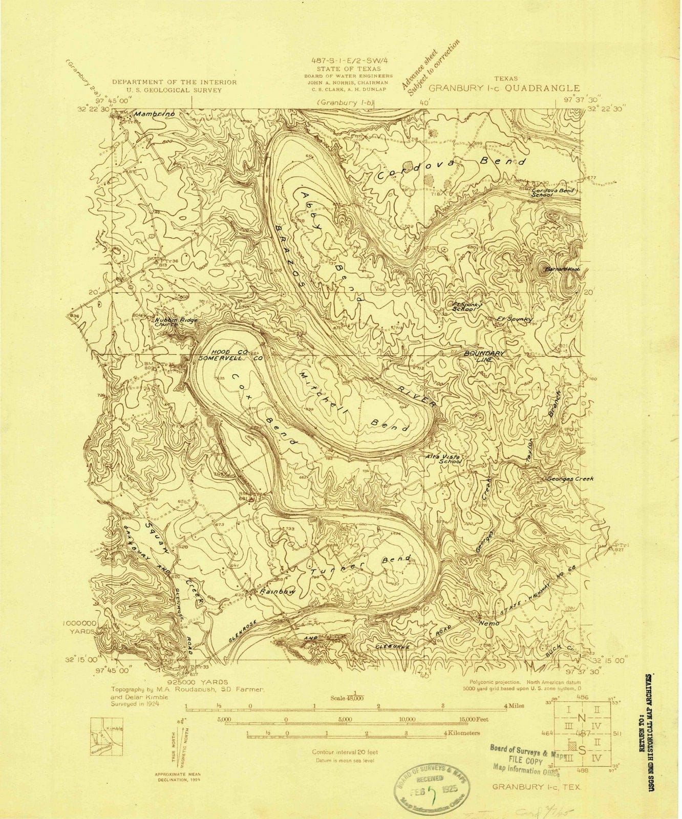 1924 Granbury 1, TX - Texas - USGS Topographic Map