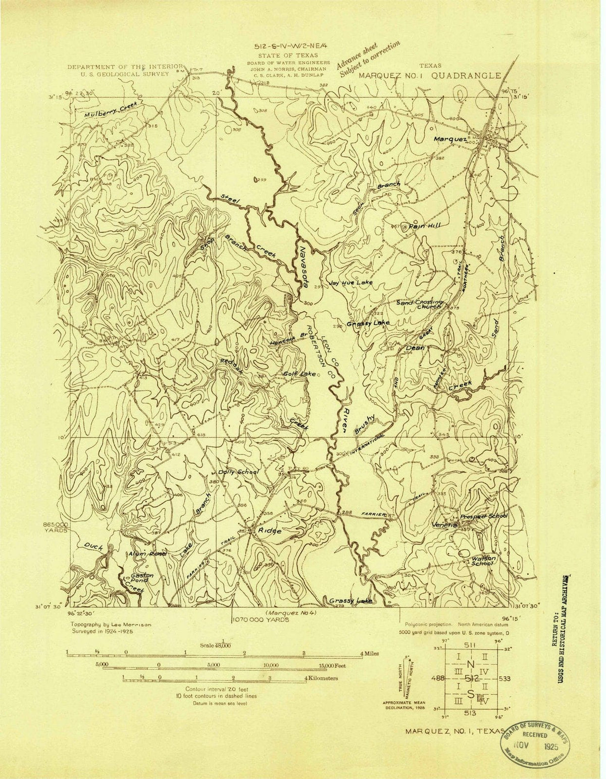1925 Marquez No. 1, TX - Texas - USGS Topographic Map