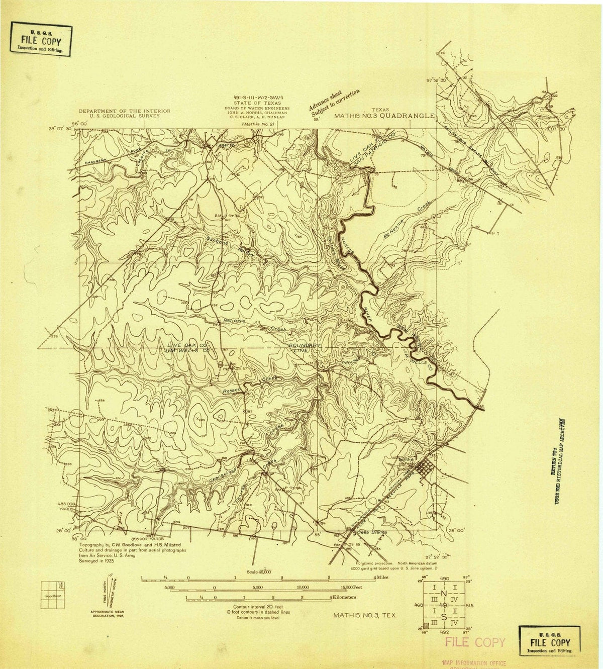 1925 Mathis No. 3, TX - Texas - USGS Topographic Map