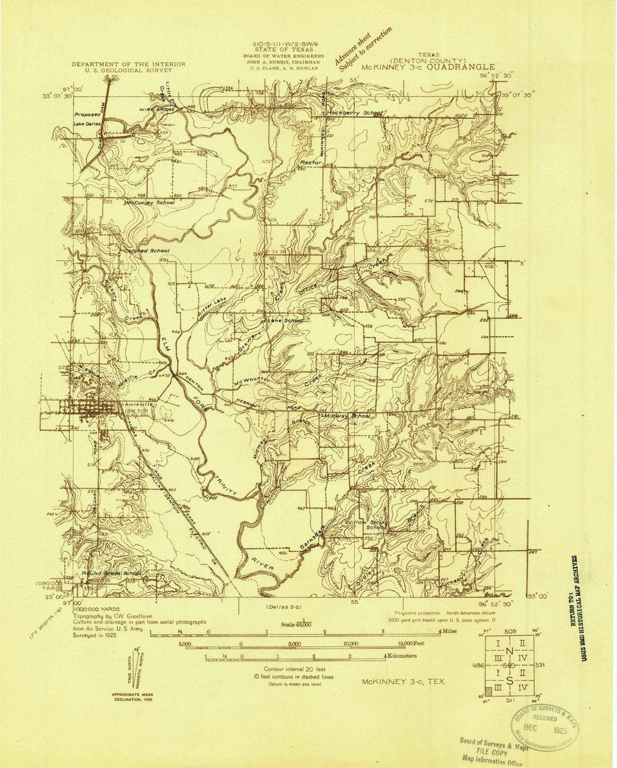 1925 Mc Kinney 3, TX - Texas - USGS Topographic Map
