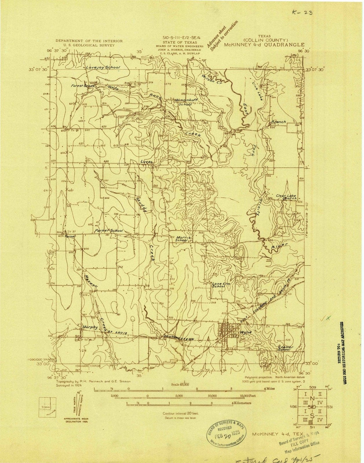1924 Mc Kinney 4, TX - Texas - USGS Topographic Map