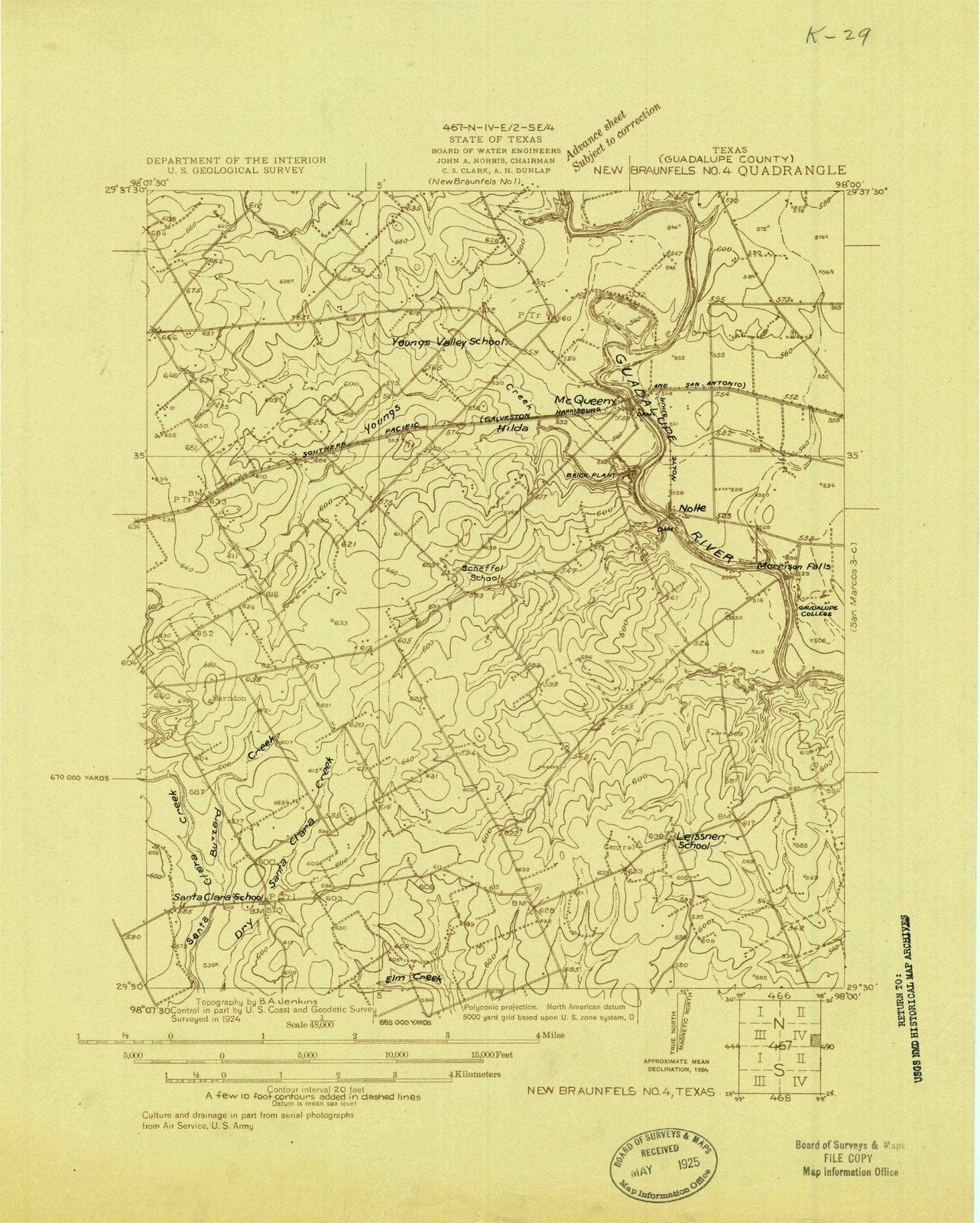 1924 New Braunfels No 4, TX - Texas - USGS Topographic Map