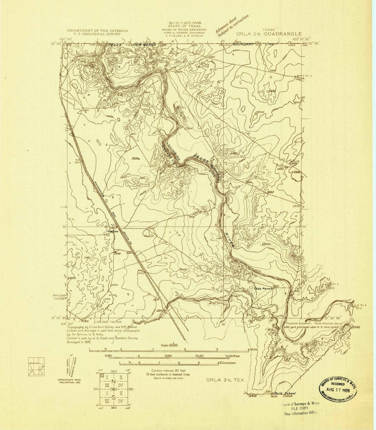1925 Orla 2, TX - Texas - USGS Topographic Map