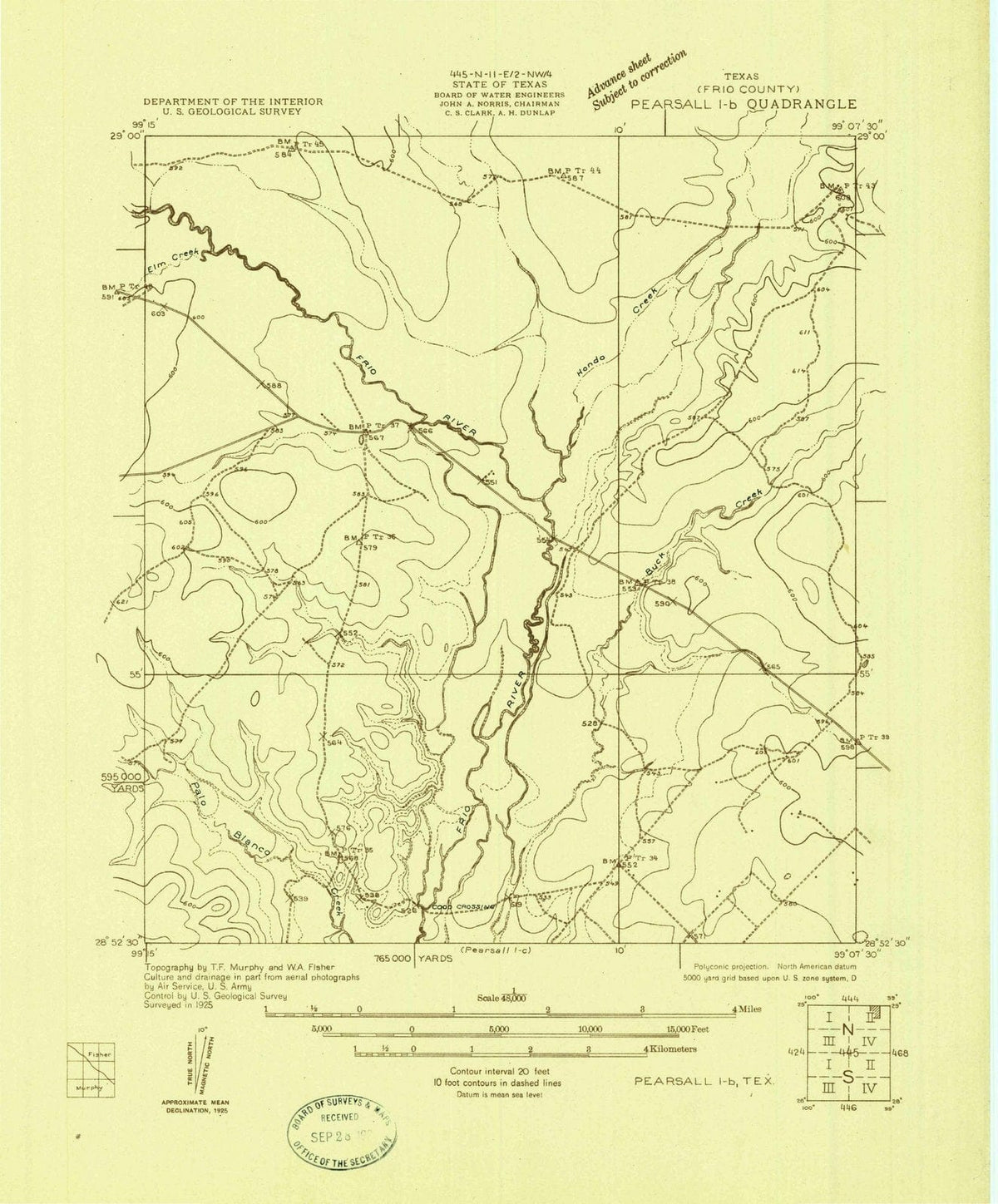1925 Pearsall 1, TX - Texas - USGS Topographic Map