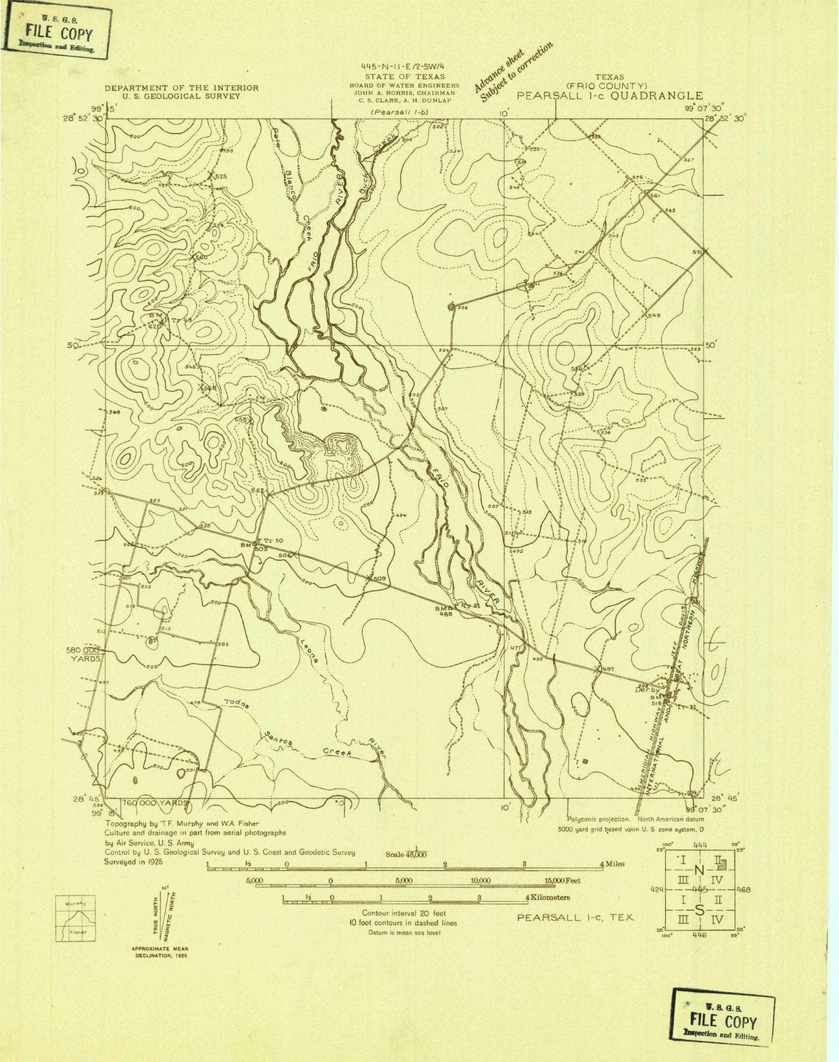 1925 Pearsall 1, TX - Texas - USGS Topographic Map v2