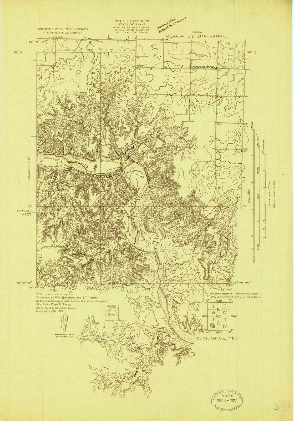 1927 Quanah 3, TX - Texas - USGS Topographic Map