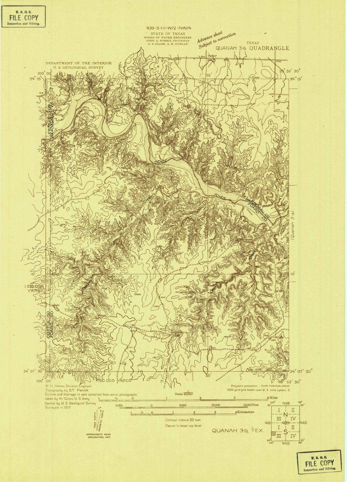 1927 Quanah 3, TX - Texas - USGS Topographic Map v2