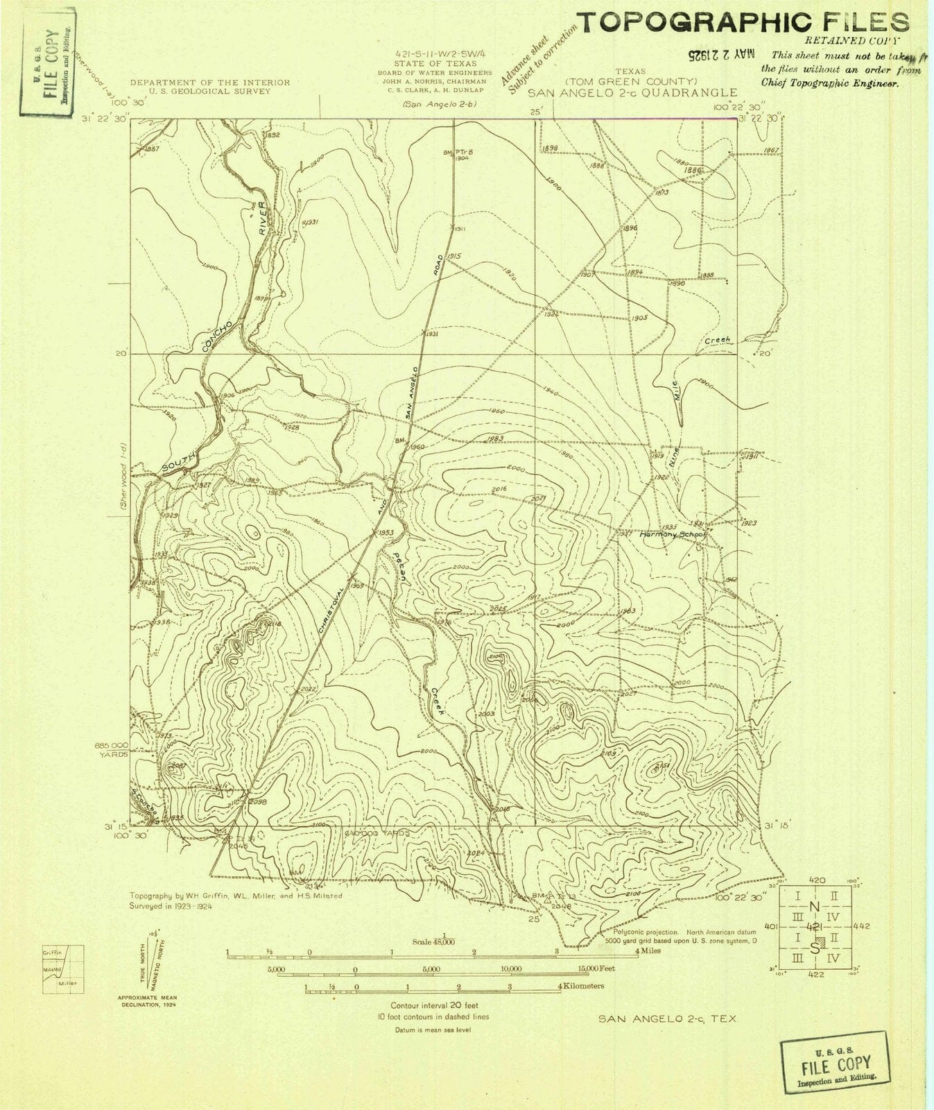 1924 San Angelo 2, TX - Texas - USGS Topographic Map v2