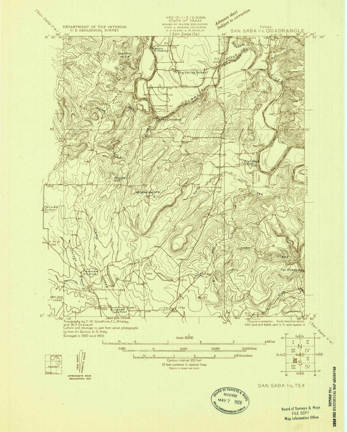 1925 San Saba 1, TX - Texas - USGS Topographic Map v2