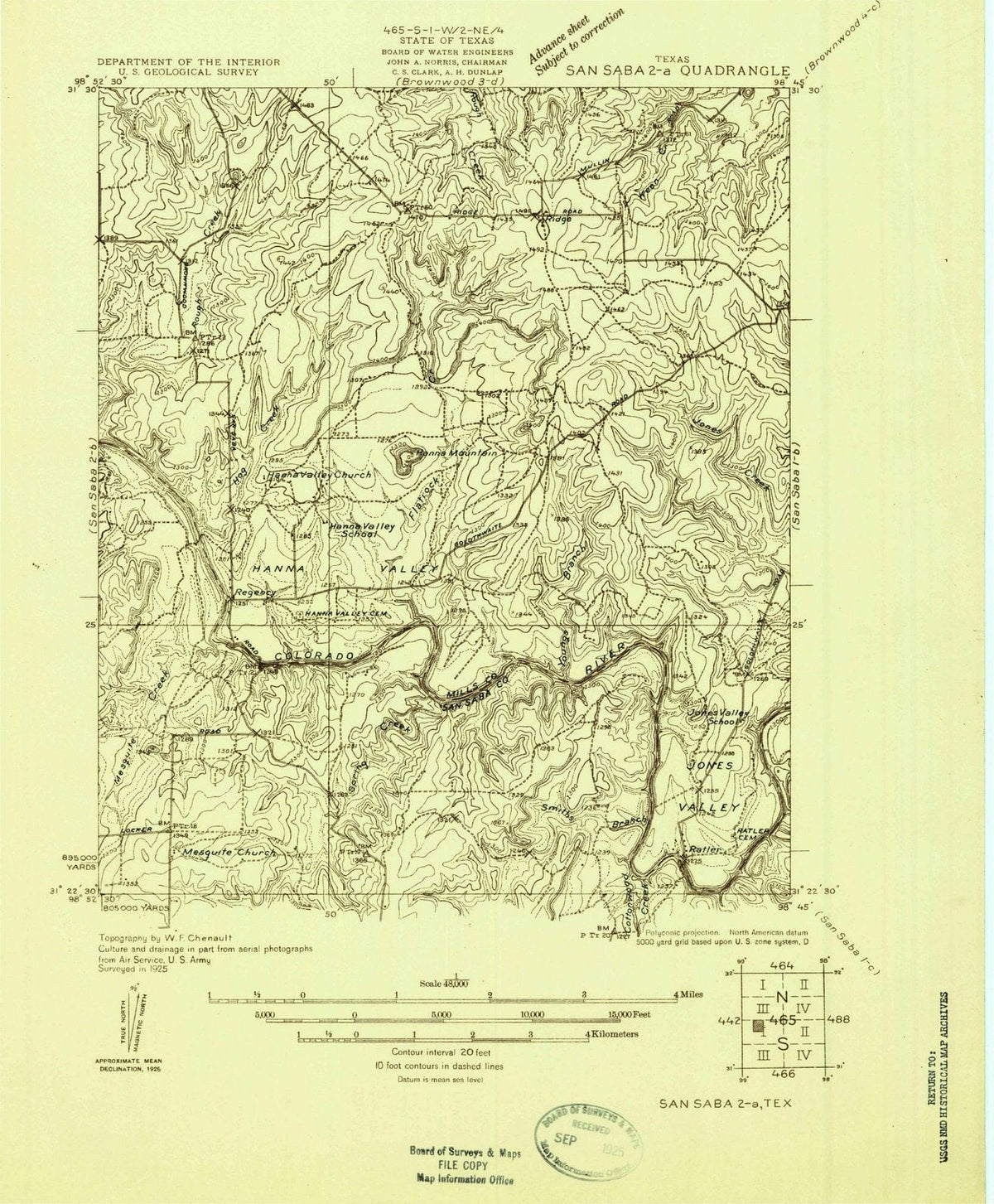 1925 San Saba 2, TX - Texas - USGS Topographic Map