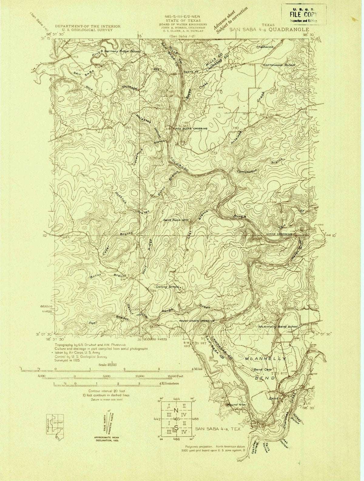 1925 San Saba 4, TX - Texas - USGS Topographic Map