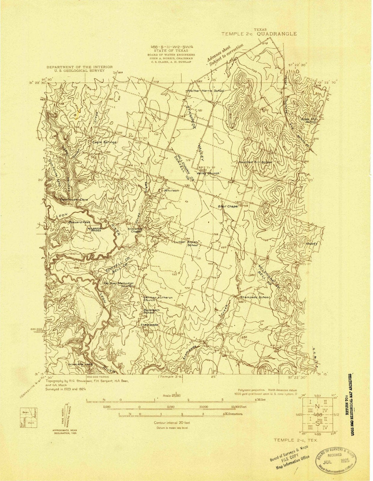 1924 Temple 2, TX - Texas - USGS Topographic Map