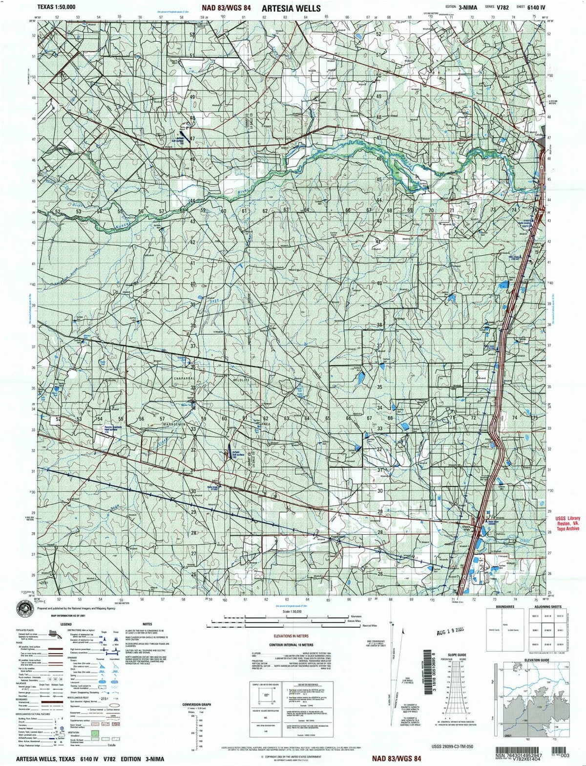 2001 Artesia, TX - Texas - USGS Topographic Map