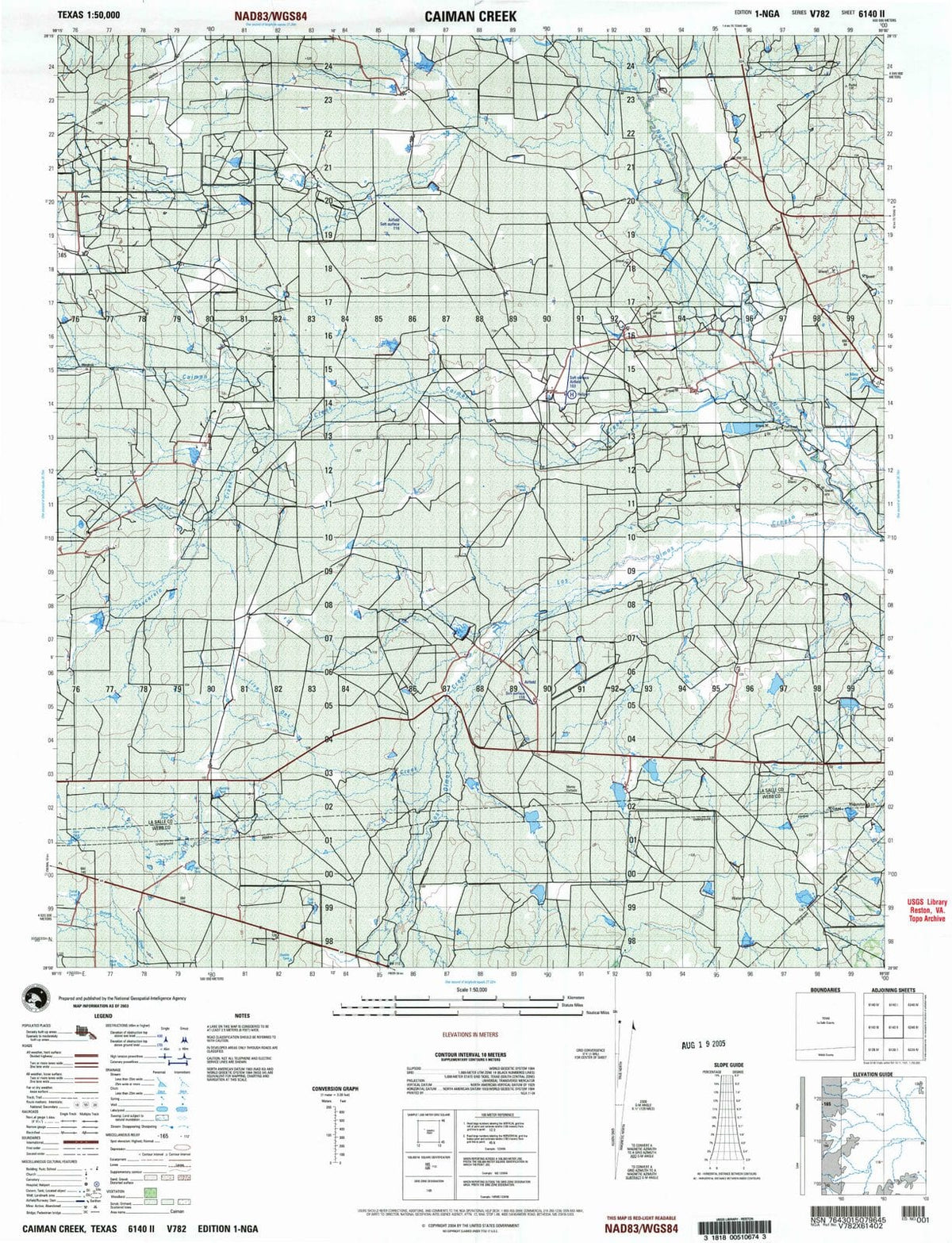 2003 Caiman Creek, TX - Texas - USGS Topographic Map