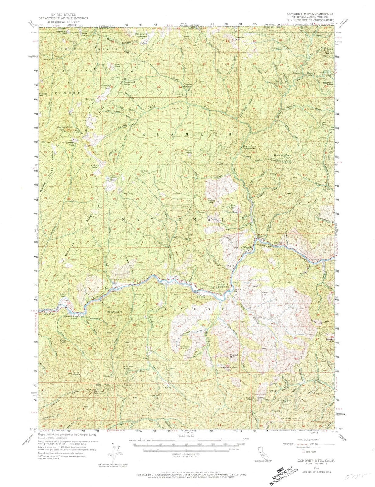 1955 Condrey MTN, CA - California - USGS Topographic Map