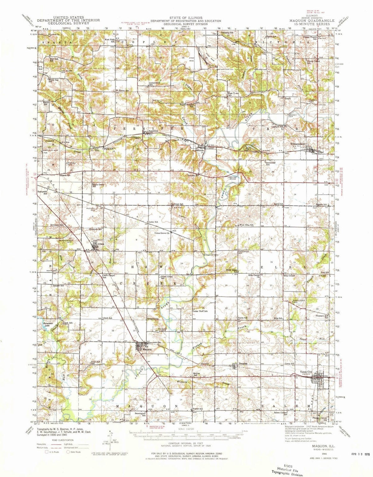 1941 Maquon, IL - Illinois - USGS Topographic Map