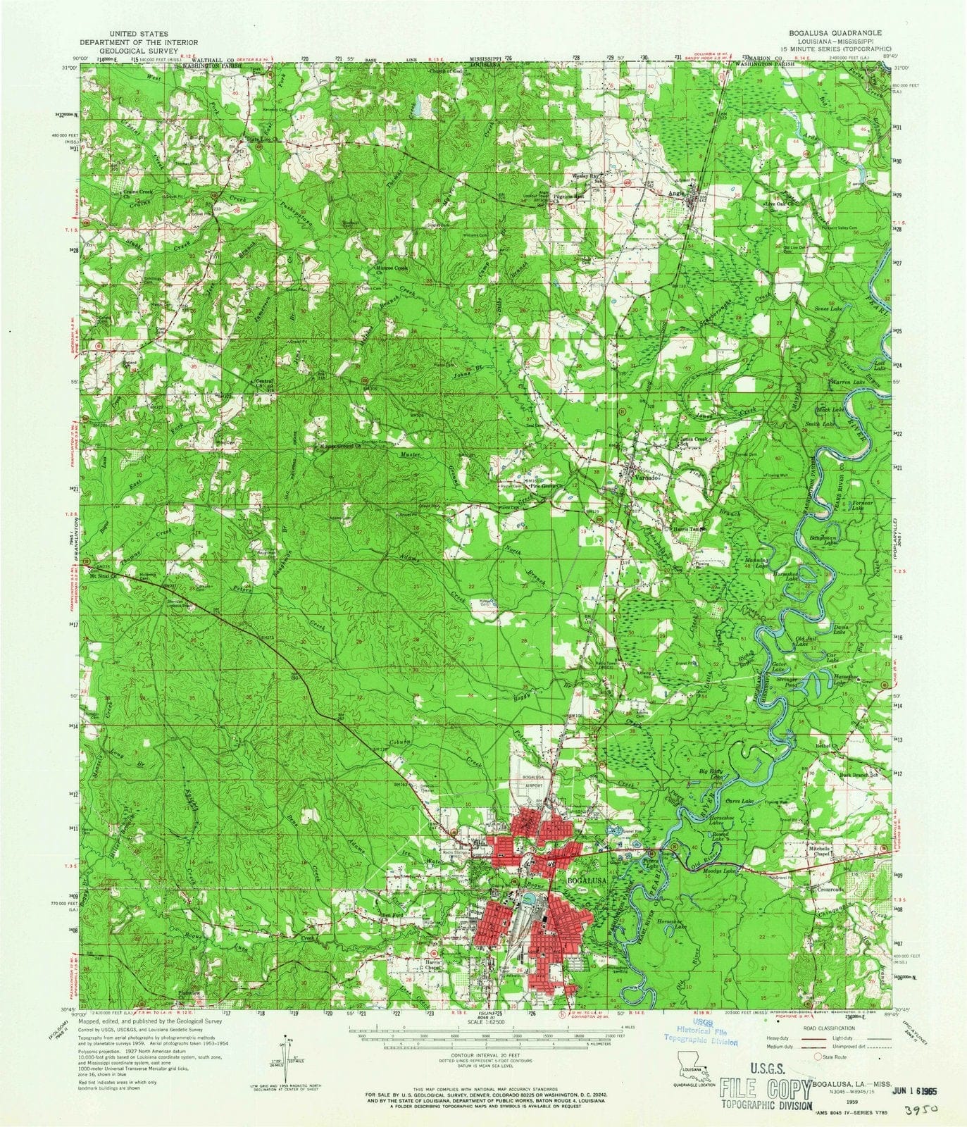 1959 Bogalusa, LA - Louisiana - USGS Topographic Map