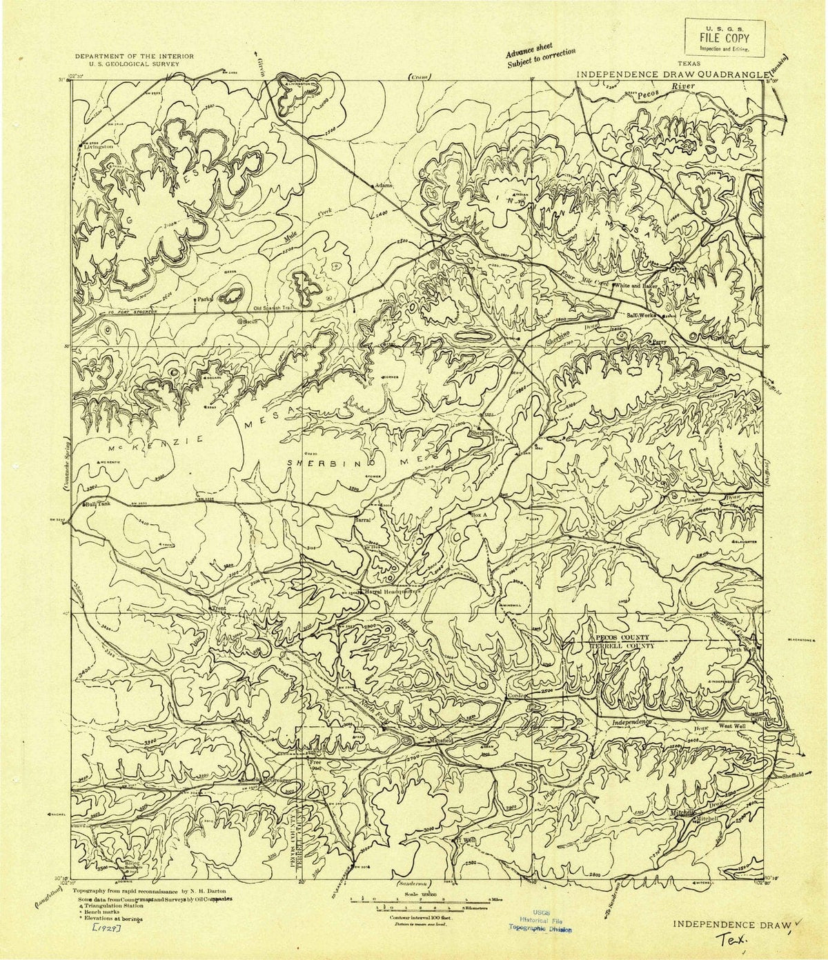 1929 Independenceraw Quadrangle, TX - Texas - USGS Topographic Map