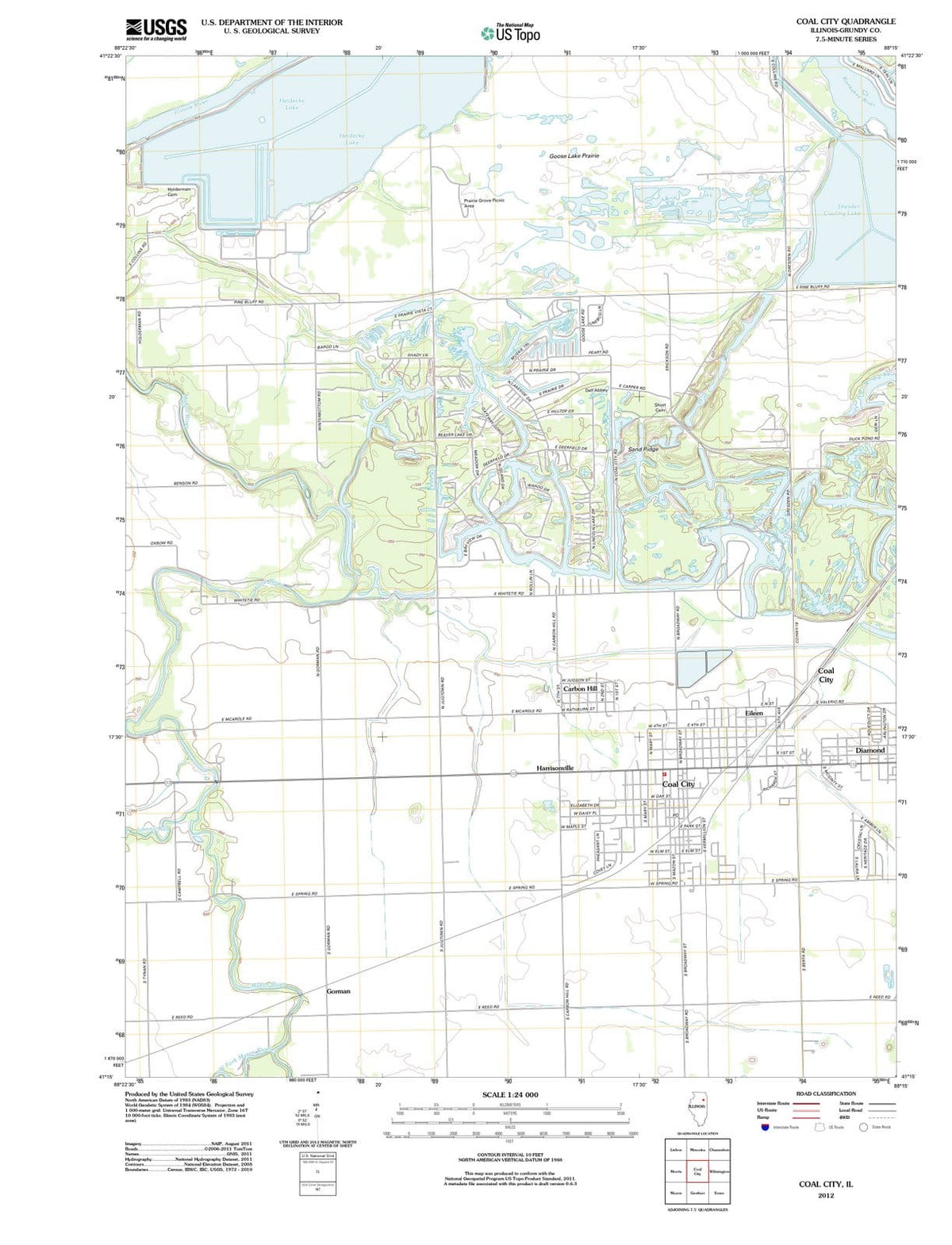 2012 Coal City, IL - Illinois - USGS Topographic Map