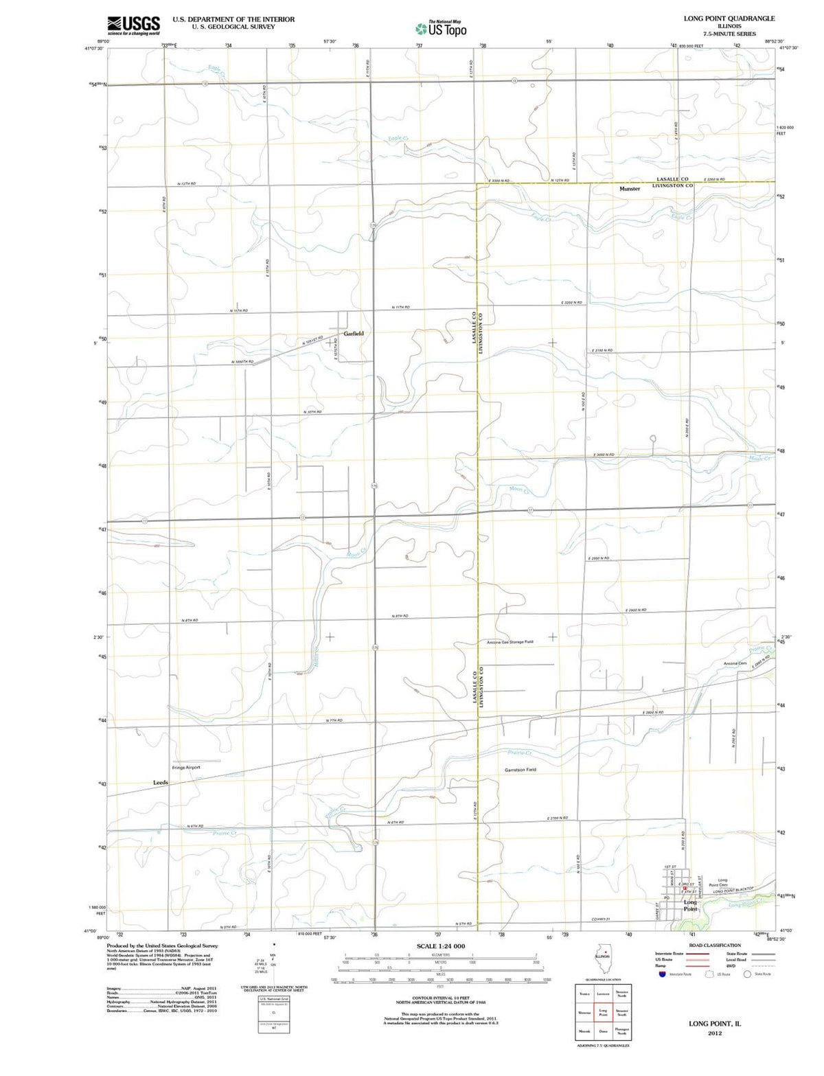 2012 Long Point, IL - Illinois - USGS Topographic Map