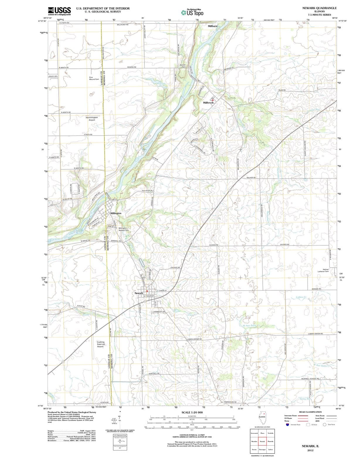 2012 Newark, IL - Illinois - USGS Topographic Map