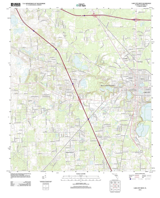 2012 Lake City West, FL - Florida - USGS Topographic Map