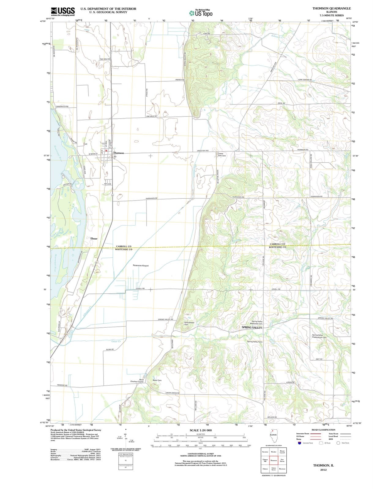 2012 Thomson, IL - Illinois - USGS Topographic Map