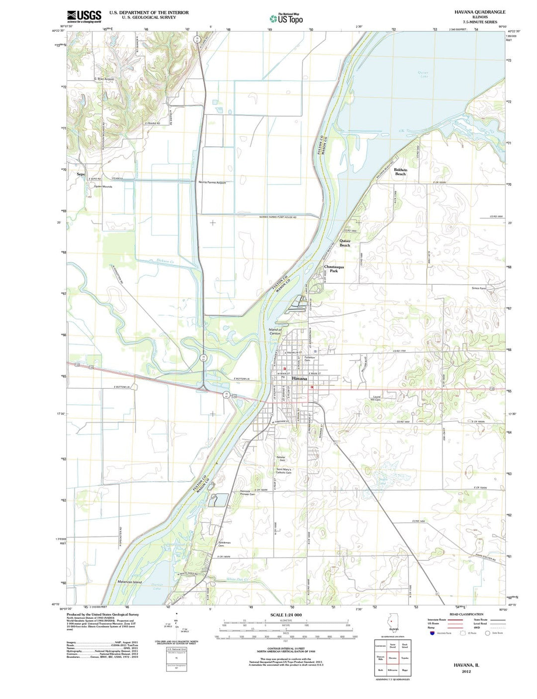 2012 Havana, IL - Illinois - USGS Topographic Map