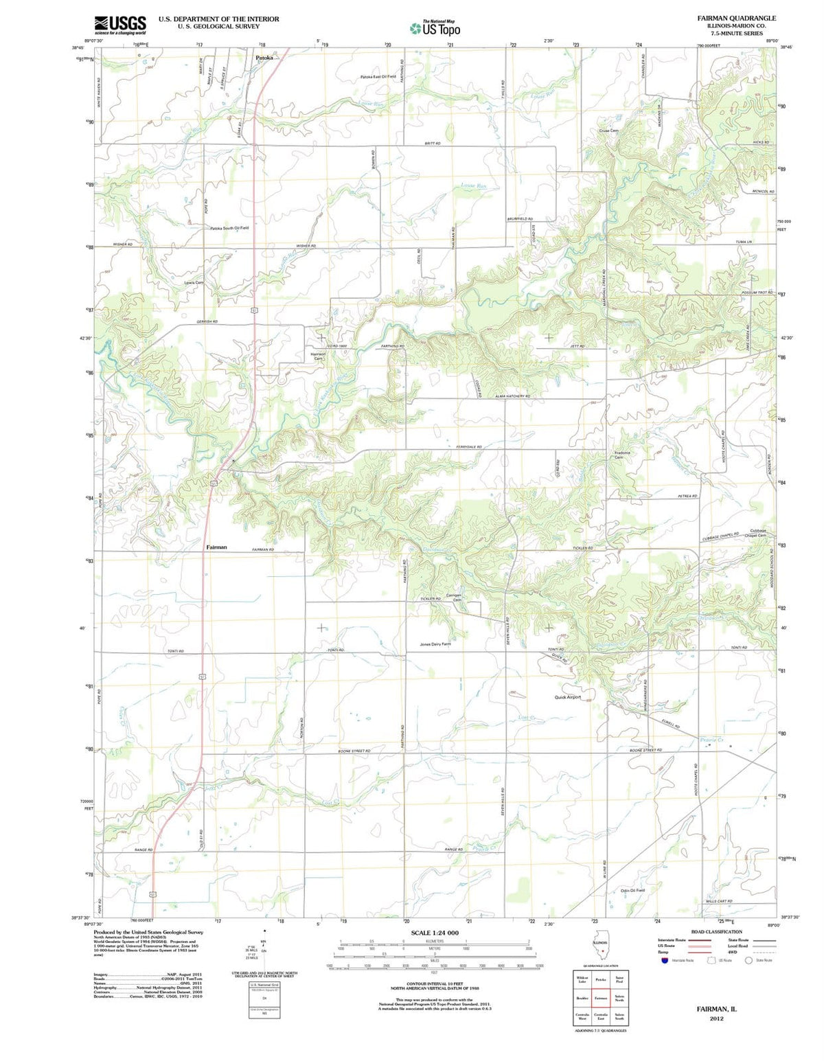 2012 Fairman, IL - Illinois - USGS Topographic Map