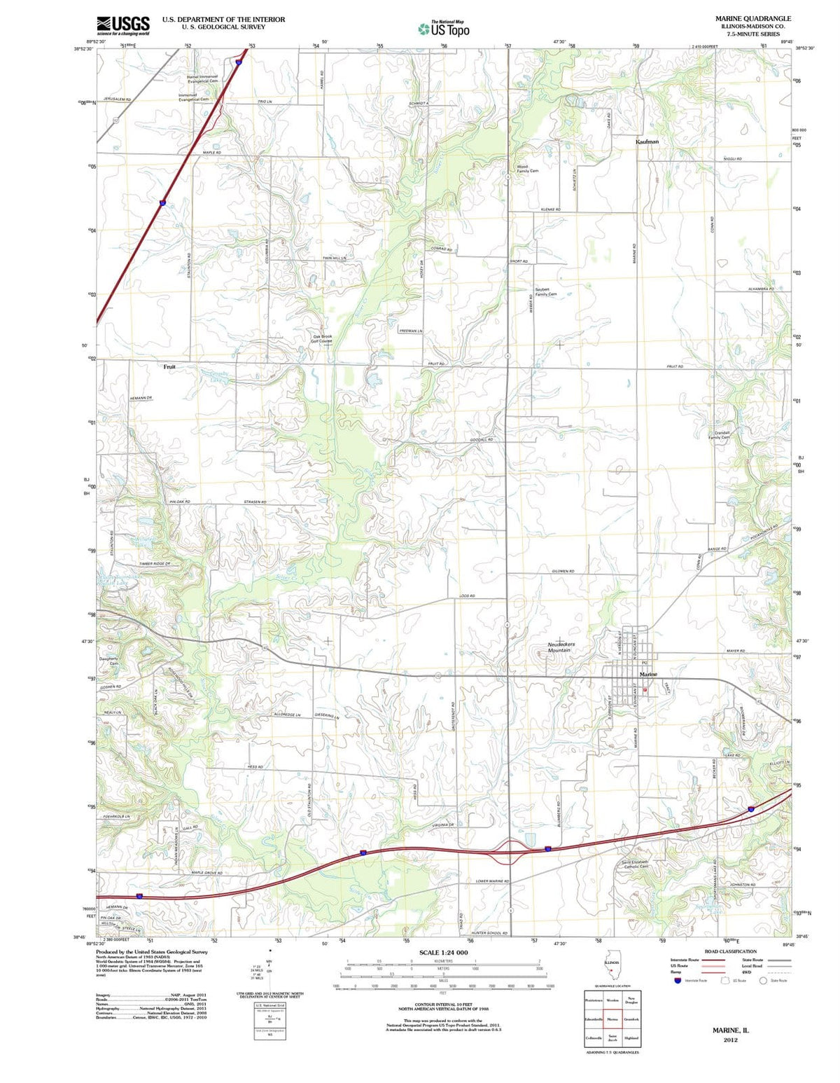 2012 Marine, IL - Illinois - USGS Topographic Map