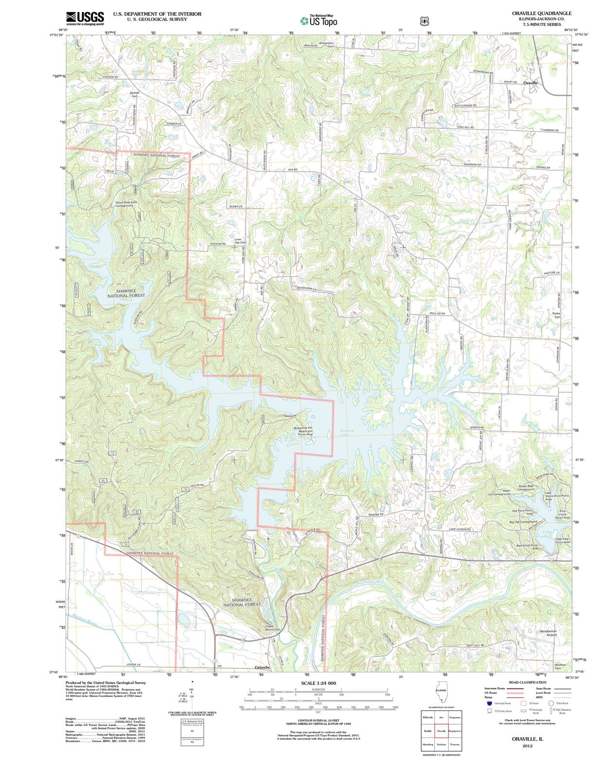 2012 Oraville, IL - Illinois - USGS Topographic Map