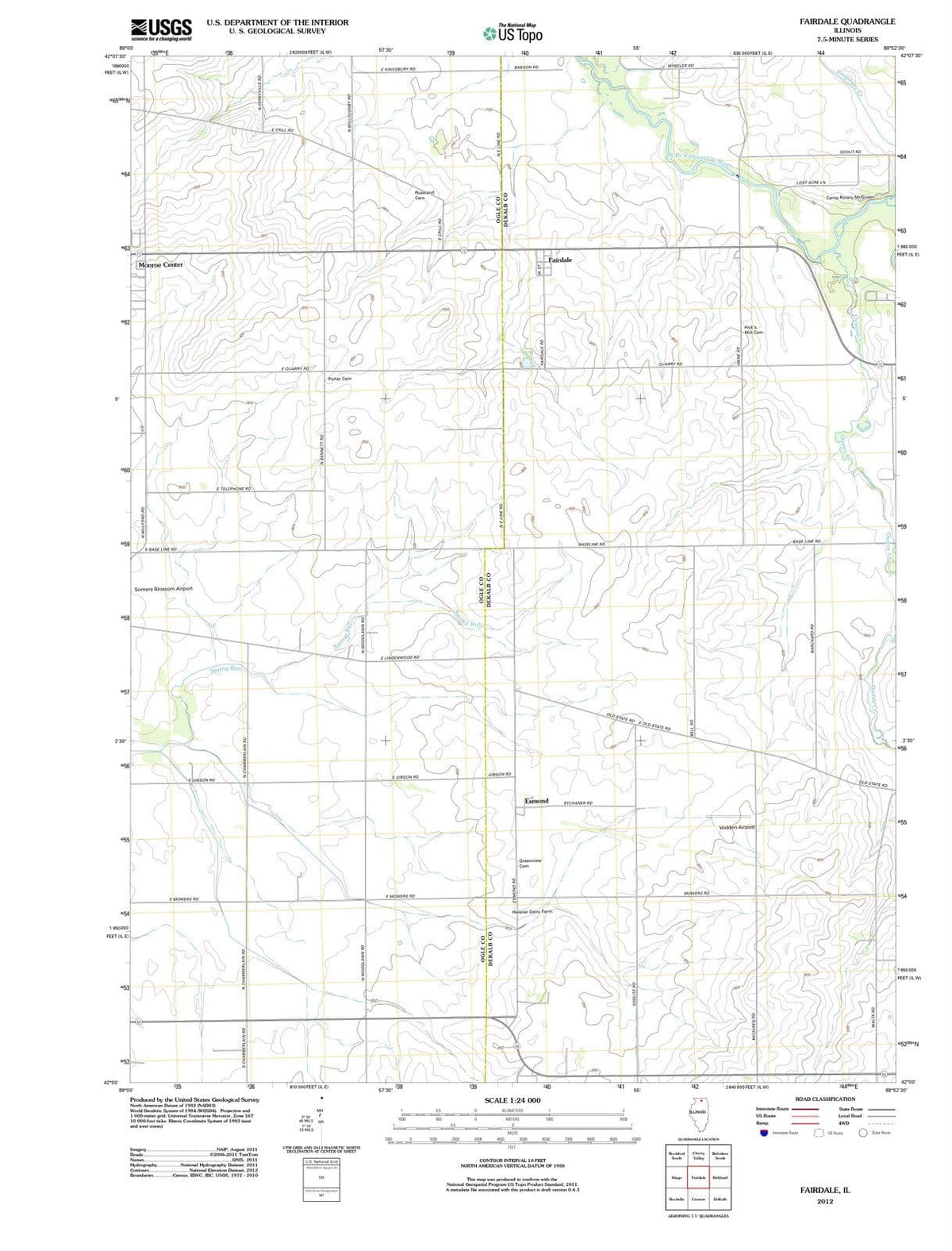2012 Fairdale, IL - Illinois - USGS Topographic Map